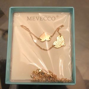 Double gold heart necklace
